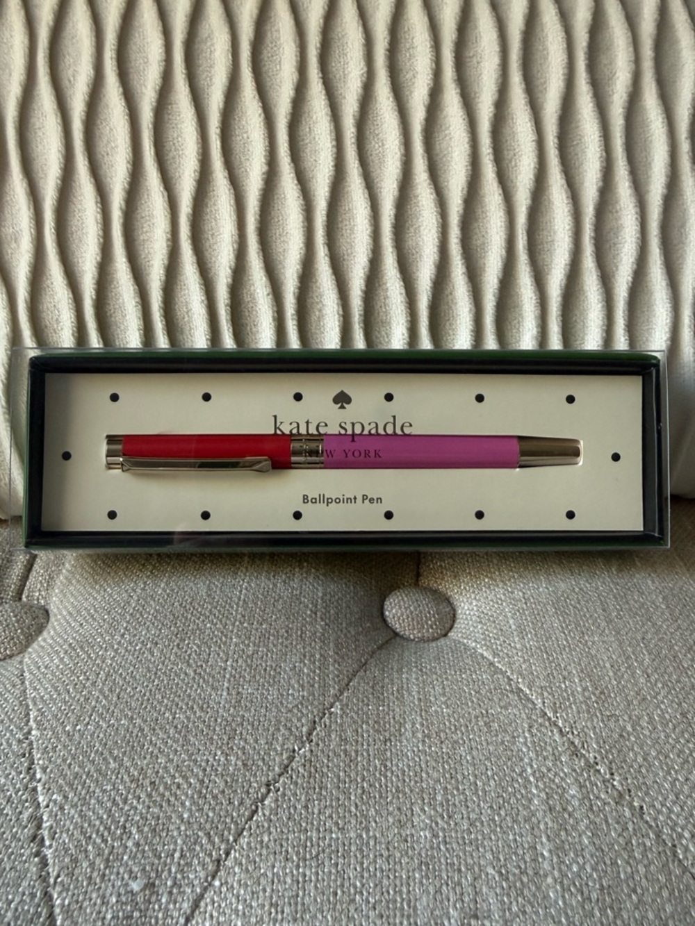 Kate Spade New York Red & Pink Colorblock Ballpoint Pen - Picture 3 of 5